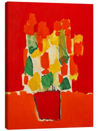 Leinwandbild Blumen in Rot - Nicolas de Staël