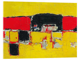 Acrylglasbild Abstrakte Landschaft in Rot und Gelb