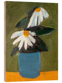 Holzbild Blumen in einem blauen Topf - Nicolas de Staël