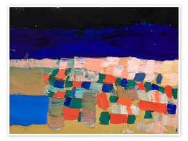 Wandbild Mitternachtslandschaft, Le Lavandou - Nicolas de Staël