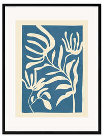 Gerahmter Kunstdruck Minimale abstrakte Pflanze