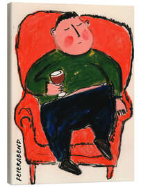 Leinwandbild Feierabend mit Rotwein - Frank Daske