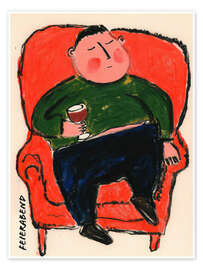 Wandbild Feierabend mit Rotwein - Frank Daske