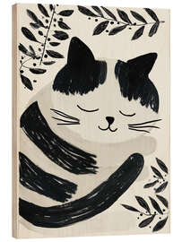 Holzbild Träumendes Katzenkind - Frank Daske