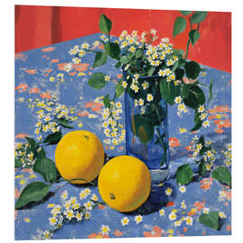 Hartschaumbild Orangen, weiße Blumen und ein Moment der Ruhe - DejaReve