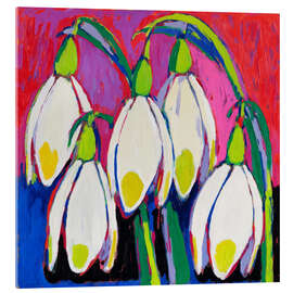 Acrylglasbild Schneeglöckchen in einer mutigen Farbpalette - DejaReve