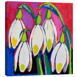 Leinwandbild Schneeglöckchen in einer mutigen Farbpalette - DejaReve
