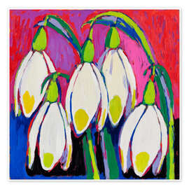 Wandbild Schneeglöckchen in einer mutigen Farbpalette - DejaReve