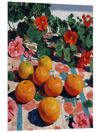 Hartschaumbild Stille, arrangiert in Orange - DejaReve