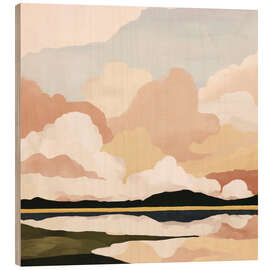 Holzbild Sanfte Wolkenlandschaft
