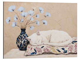 Alubild Ein sanfter Nachmittag mit einer weißen Katze - DejaReve