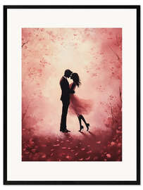 Gerahmter Kunstdruck Romantisches Pärchen am Valentinstag
