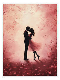 Poster Romantisches Pärchen am Valentinstag