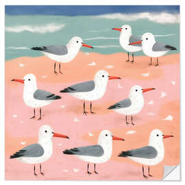 Wandsticker Möwen am Strand - Frank Daske