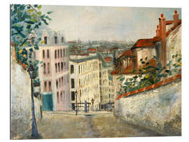 Quadro em plexi-alumínio Rue du Mont-Cenis, Montmartre - Maurice Utrillo