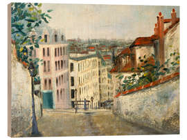 Holzbild Rue du Mont-Cenis, Montmartre - Maurice Utrillo