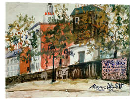 Acrylglasbild Straße auf Montmartre, 1922 - Maurice Utrillo