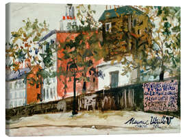 Lærredsbillede Straße auf Montmartre, 1922 - Maurice Utrillo