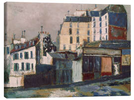 Lærredsbillede Rue Ravignan, Paris, 1910 - Maurice Utrillo