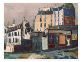 Wandbild Rue Ravignan, Paris, 1910 - Maurice Utrillo