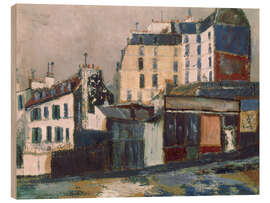 Holzbild Rue Ravignan, Paris, 1910 - Maurice Utrillo