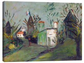 Lærredsbillede View of Montmartre on July 14th - Maurice Utrillo