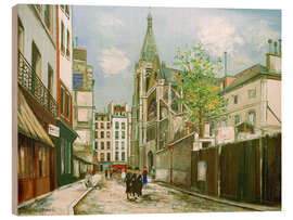 Holzbild Die Kirche Saint-Séverin in Paris - Maurice Utrillo