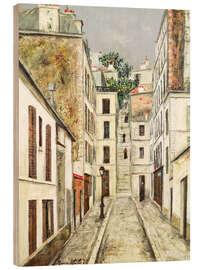 Holzbild L'Impasse Cottin, Paris - Maurice Utrillo