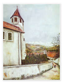 Wandbild Sallanches et la châine du Mont-Blanc, 1914 - Maurice Utrillo