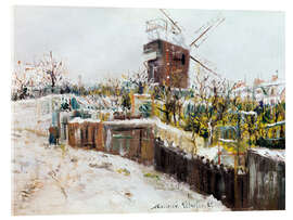 Acrylglasbild Der Moulin de la Galette im Schnee, 1917 - Maurice Utrillo