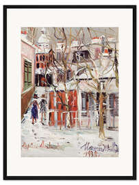 Gerahmter Kunstdruck Straße im Winter