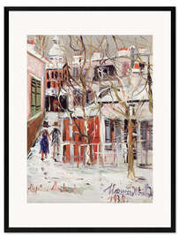 Gerahmter Kunstdruck Straße im Winter - Maurice Utrillo