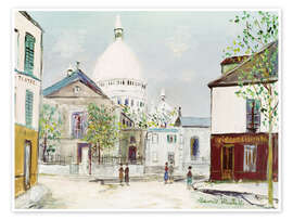 Wandbild Place du Tertre et le Sacré-Coeur - Maurice Utrillo