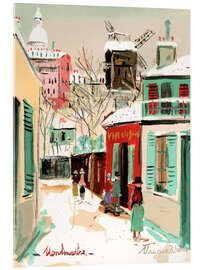 Acrylglasbild Montmartre, grüne Häuser - Maurice Utrillo