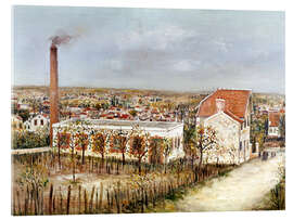 Acrylglasbild Fabrik in Sannois - Maurice Utrillo