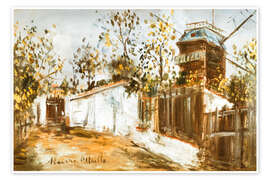 Wandbild Le Moulin de la Galette, 1915 - Maurice Utrillo