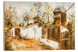 Holzbild Le Moulin de la Galette, 1915 - Maurice Utrillo