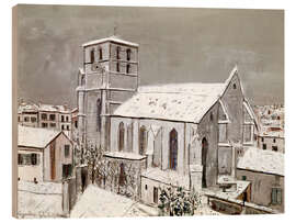 Holzbild Kirche Saint-André, Angoulême, im Schnee, 1920 - Maurice Utrillo