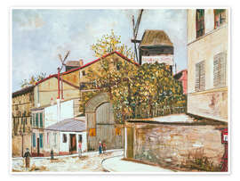 Wandbild Le Moulin de la Galette, 1920 - Maurice Utrillo