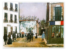 Wandbild Festnahme auf dem Montmartre, undatiert - Maurice Utrillo