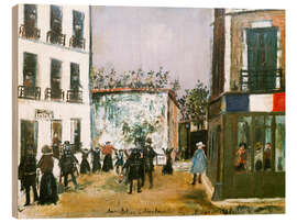 Holzbild Festnahme auf dem Montmartre, undatiert - Maurice Utrillo