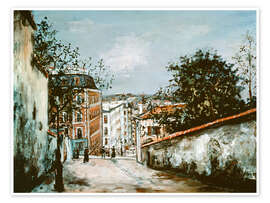 Wandbild La Rue du Mont-Cenis à Montmartre, 1914 - Maurice Utrillo