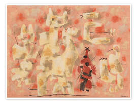 Wandbild Abstrakt in Rosa, Fröhliche Bewegung - Willi Baumeister