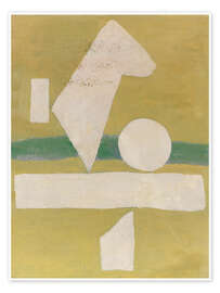 Wandbild Abstraktion in Chartreuse - Willi Baumeister