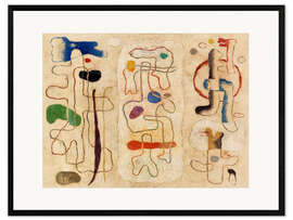 Gerahmter Kunstdruck Drei Figuren, eine Abstraktion