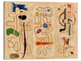 Holzbild Drei Figuren, eine Abstraktion