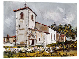 Acrylglasbild Kirche Saint-Bernard, Oktober 1924 - Maurice Utrillo