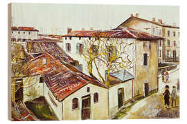 Holzbild Le Presbytère du saint curé d'Ars, 1932 - Maurice Utrillo