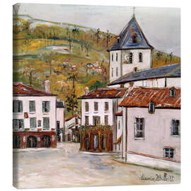 Canvas print Church Square, 1948 - Maurice Utrillo