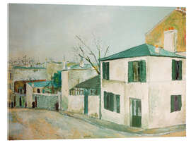 Acrylglasbild Das rosa Haus, rue de l'Abreuvoir in Paris, 1912 - Maurice Utrillo